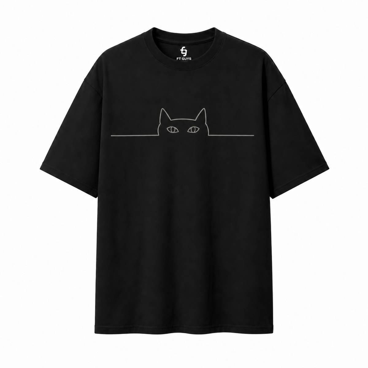 Sneak Peek Tee — Oversized, black, drop shoulder